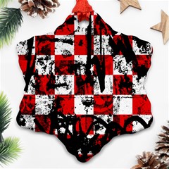 Emo Checker Graffiti Snowflake Ornament (2-side) by ArtistRoseanneJones