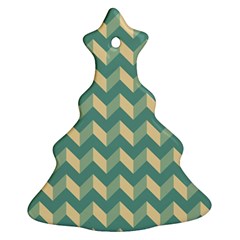 Modern Retro Chevron Patchwork Pattern Christmas Tree Ornament (2 Sides) by GardenOfOphir