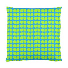 Blue Lime Leaf Pattern Standard Cushion Cases (two Sides)  by GardenOfOphir