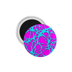 Hot Web Turqoise Pink 1 75  Magnets by ImpressiveMoments