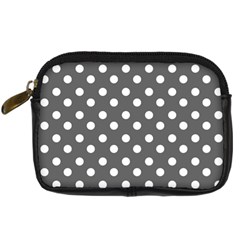 Gray Polka Dots Digital Camera Cases by GardenOfOphir