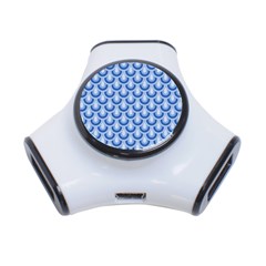 Awesome Retro Pattern Blue 3-port Usb Hub by ImpressiveMoments
