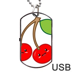 Kawaii Cherry Dog Tag Usb Flash (two Sides)  by KawaiiKawaii