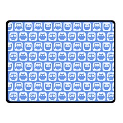 Blue And White Owl Pattern Double Sided Fleece Blanket (small)  by GardenOfOphir