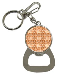 Orange And White Owl Pattern Bottle Opener Key Chains by GardenOfOphir
