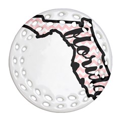 Florida Map Pride Chevron Round Filigree Ornament (2side) by CraftyLittleNodes