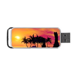 Wonderful Sunset Over The Island Portable Usb Flash (two Sides) by FantasyWorld7