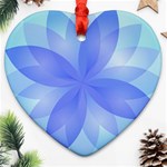 Abstract Lotus Flower 1 Heart Ornament (2 Sides) Front
