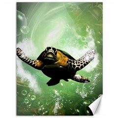 Wonderful Sea Turtle With Bubbles Canvas 36  X 48   by FantasyWorld7