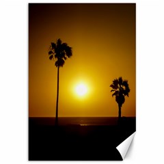 Sunset Scene At The Coast Of Montevideo Uruguay Canvas 12  X 18   by dflcprints