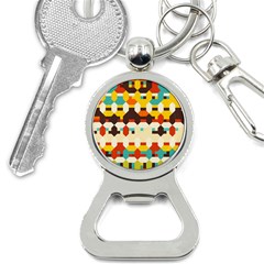 Shapes In Retro Colors 			bottle Opener Key Chain by LalyLauraFLM