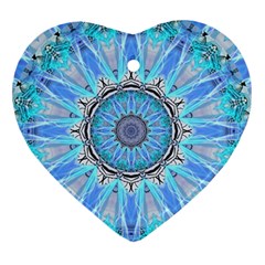 Sapphire Ice Flame, Light Bright Crystal Wheel Heart Ornament (2 Sides)
