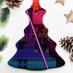 Jewel City, Radiant Rainbow Abstract Urban Christmas Tree Ornament (2 Sides) by DianeClancy