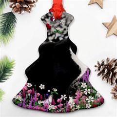 Freckles In Flowers Ii, Black White Tux Cat Christmas Tree Ornament (2 Sides) by DianeClancy