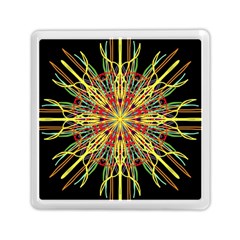 Kaleidoscope Flower Mandala Art Black Yellow Orange Red Memory Card Reader (square)  by yoursparklingshop