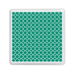 Emerald Green Quatrefoil Pattern Memory Card Reader (square) by Zandiepants