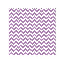 Lilac Purple & White Zigzag Pattern Small Satin Scarf (square) by Zandiepants