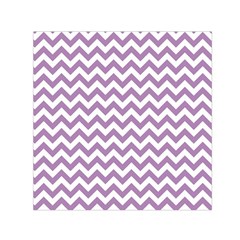 Lilac Purple & White Zigzag Pattern Small Satin Scarf (square) by Zandiepants