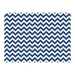 Navy Blue & White Zigzag Pattern Double Sided Flano Blanket (mini) by Zandiepants