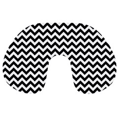 Black & White Zigzag Pattern Travel Neck Pillow by Zandiepants