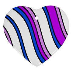 Purple Lines Heart Ornament (2 Sides) by Valentinaart