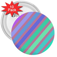 Pastel Colorful Lines 3  Buttons (10 Pack)  by Valentinaart