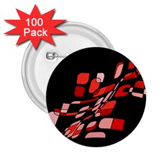 Orange Abstraction 2 25  Buttons (100 Pack)  by Valentinaart