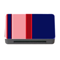 Pink And Blue Lines Memory Card Reader With Cf by Valentinaart