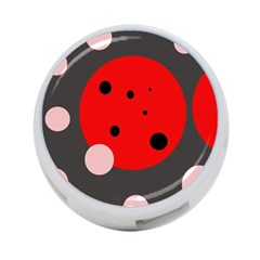Red And Pink Dots 4-port Usb Hub (two Sides)  by Valentinaart