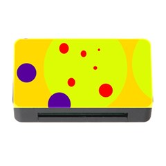 Yellow And Purple Dots Memory Card Reader With Cf by Valentinaart