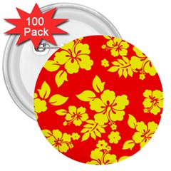 Hawaiian Sunshine 3  Buttons (100 Pack)  by AlohaStore