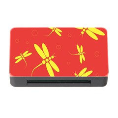 Red And Yellow Dragonflies Pattern Memory Card Reader With Cf by Valentinaart