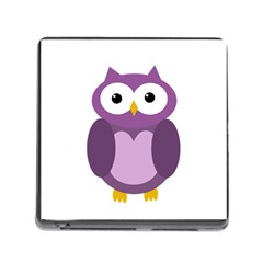 Purple Transparetn Owl Memory Card Reader (square) by Valentinaart