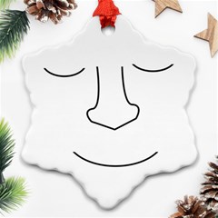 Sleeping Face Snowflake Ornament (2-side) by Valentinaart