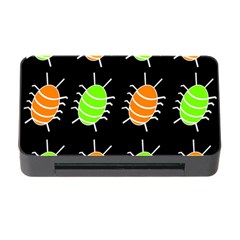 Green And Orange Bug Pattern Memory Card Reader With Cf by Valentinaart
