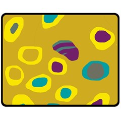 Yellow Abstraction Double Sided Fleece Blanket (medium)  by Valentinaart