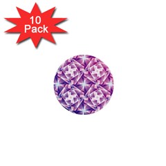 Purple Shatter Geometric Pattern 1  Mini Buttons (10 Pack)  by TanyaDraws