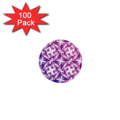 Purple Shatter Geometric Pattern 1  Mini Buttons (100 Pack)  by TanyaDraws