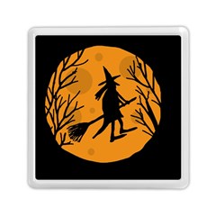Halloween Witch - Orange Moon Memory Card Reader (square)  by Valentinaart