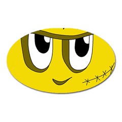 Halloween Frankenstein - Yellow Oval Magnet by Valentinaart