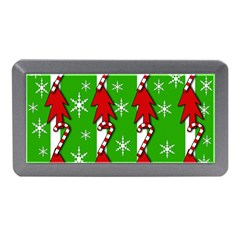 Christmas Pattern - Green Memory Card Reader (mini) by Valentinaart
