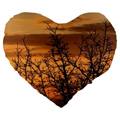 Colorful Sunset Large 19  Premium Flano Heart Shape Cushions by picsaspassion