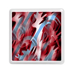 Blue And Red Smoke Memory Card Reader (square)  by Valentinaart