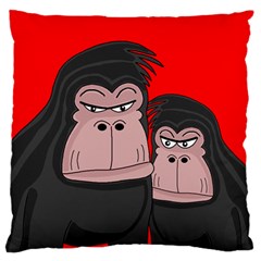 Gorillas Large Flano Cushion Case (one Side) by Valentinaart