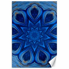 Blue Blossom Mandala Canvas 20  X 30   by designworld65