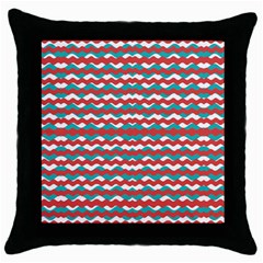 Geometric Waves Throw Pillow Case (black) by dflcprints