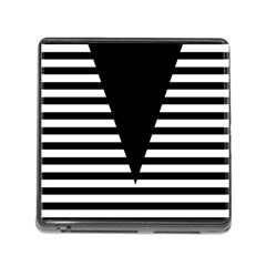 Black & White Stripes Big Triangle Memory Card Reader (square) by EDDArt
