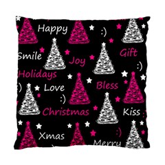 New Year Pattern - Magenta Standard Cushion Case (two Sides) by Valentinaart