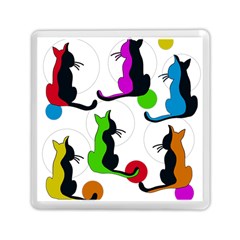 Colorful Abstract Cats Memory Card Reader (square)  by Valentinaart
