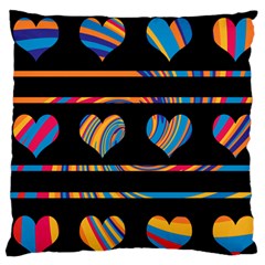 Colorful Harts Pattern Large Cushion Case (two Sides) by Valentinaart
